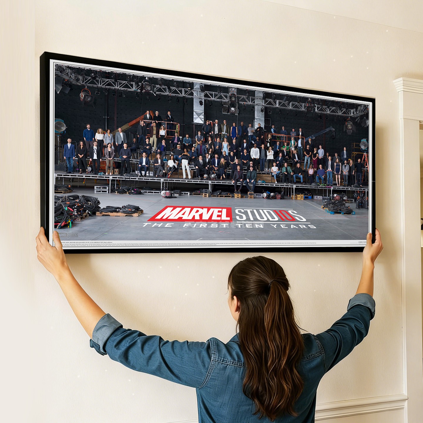 漫威十周年marvel MUC电影宇宙十周年全体人员合影海报挂画装饰画