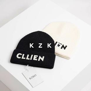 闭眼入！ 现货｜羊绒混纺/凯旋门皮质字母冷帽潮流毛线针织帽女
