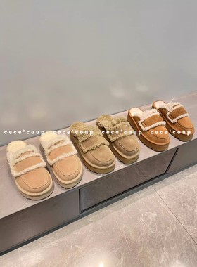 一眼爱上！可可爱爱！12/28 新品 24FW 小羊羔胖嘟嘟包头拖鞋 女