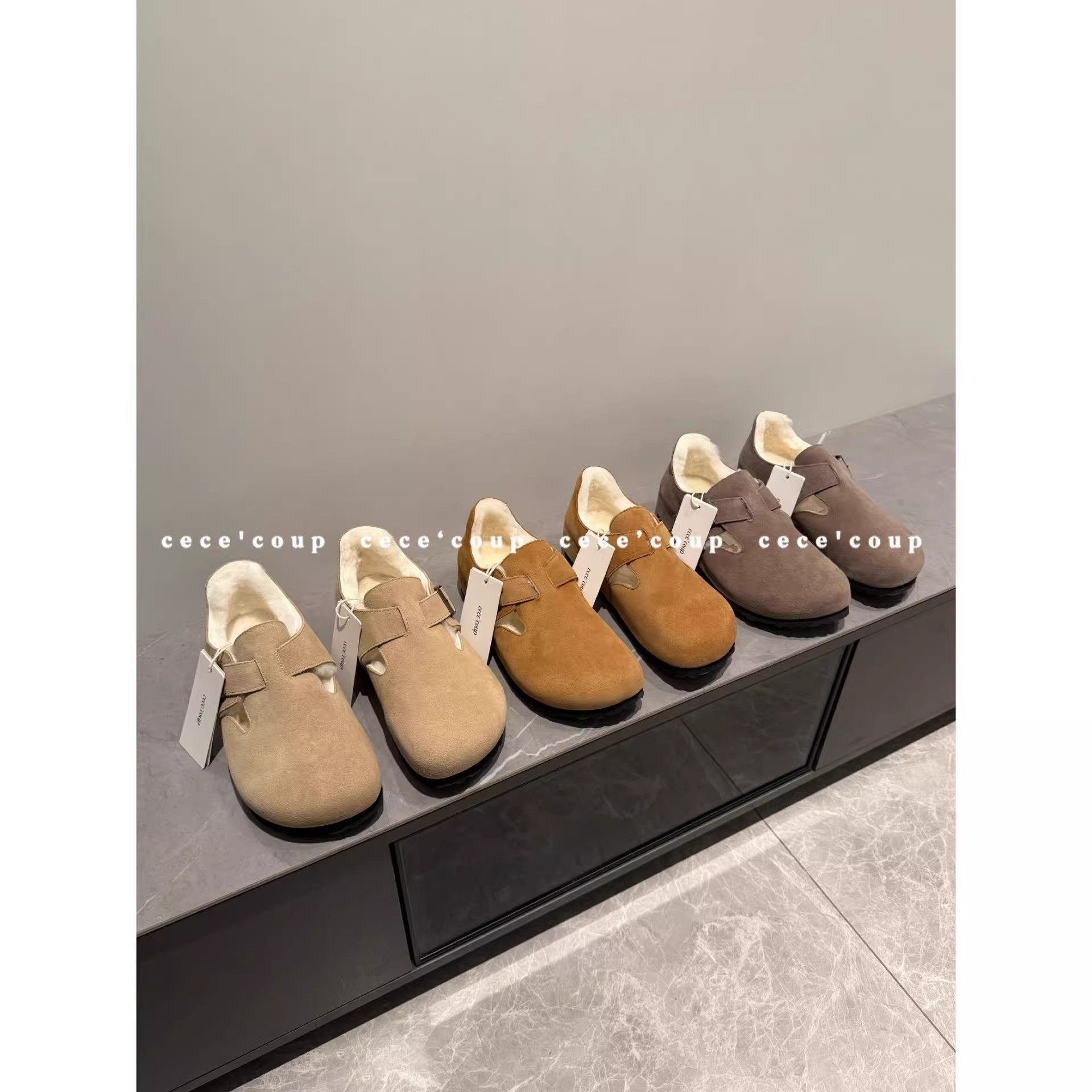 高定版本！巨好穿！12/27 新品 24FW 羊羔毛厚底勃肯鞋 大头单鞋,女鞋,勃肯鞋/软木鞋,淘宝优惠券,粉丝福利购,淘宝优惠卷