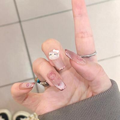 粉猫猫跟可可爱爱kitty好配美甲
