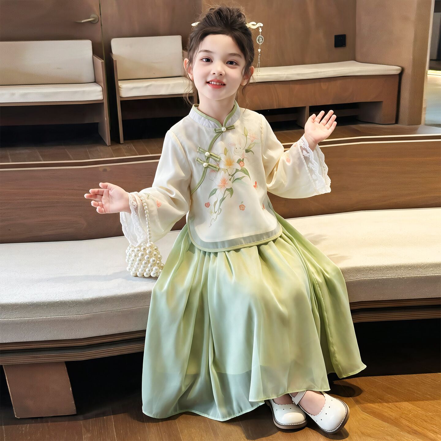 汉服女童新中式秋装2026新款儿童国风古装小女孩古风超仙秋季套装
