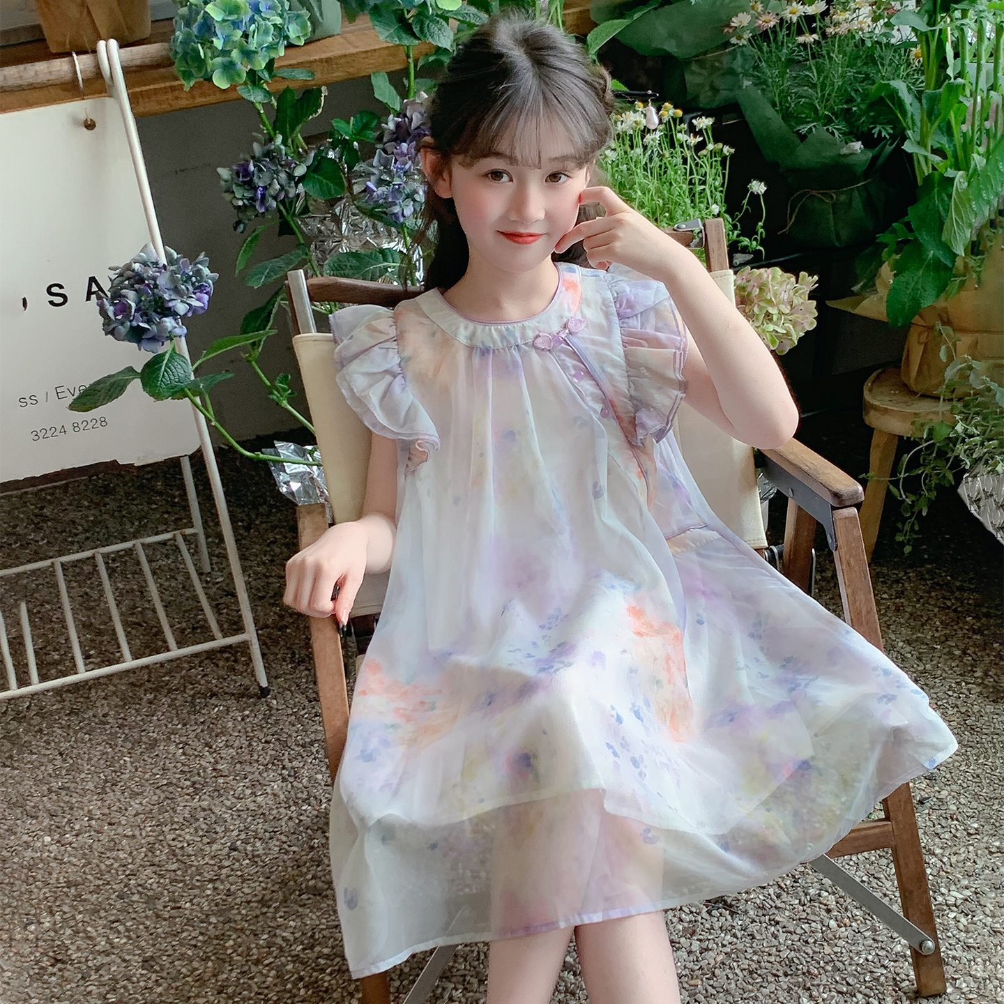 女童夏季连衣裙2025新款中国风公主裙女孩夏装儿童新中式旗袍裙子