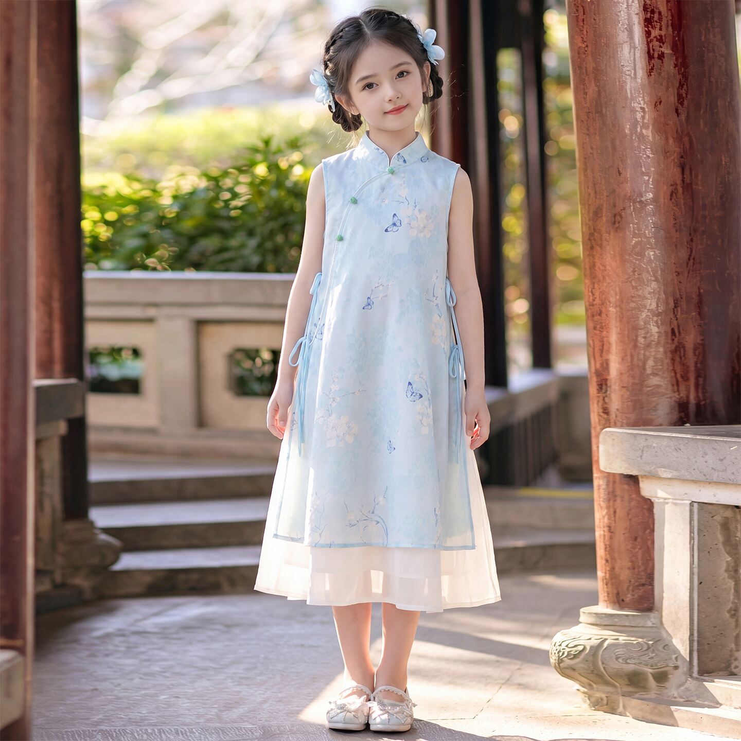 汉服女童国风唐装古风儿童新中式旗袍裙2026夏季新款小女孩连衣裙