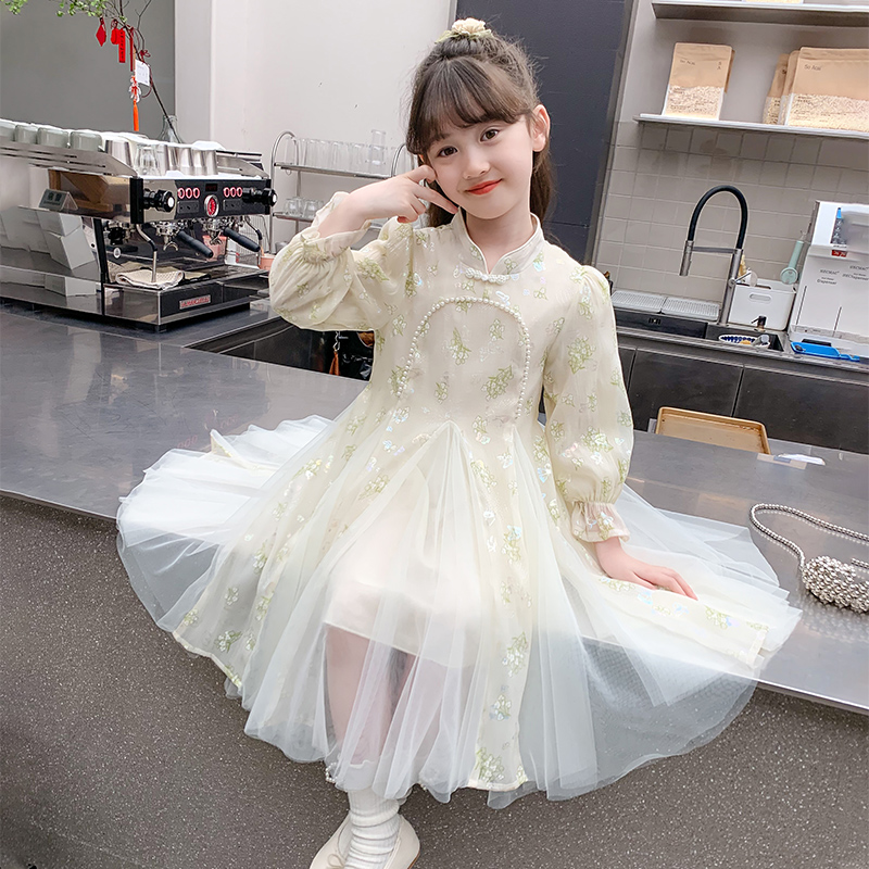 女童新中式公主裙秋装小女孩洋气童装裙子2025新款儿童连衣裙春秋