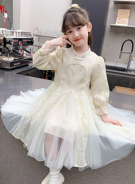 女童新中式公主裙春装小女孩洋气童装裙子2026新款儿童连衣裙春秋