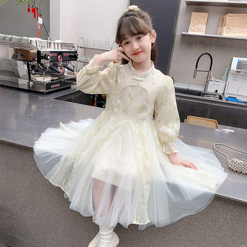 女童新中式公主裙春装小女孩洋气童装裙子2026新款儿童连衣裙春秋