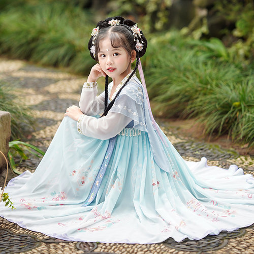 儿童秋季汉服连衣裙女童古风超仙秋装裙子2026新款小女孩古装秋款