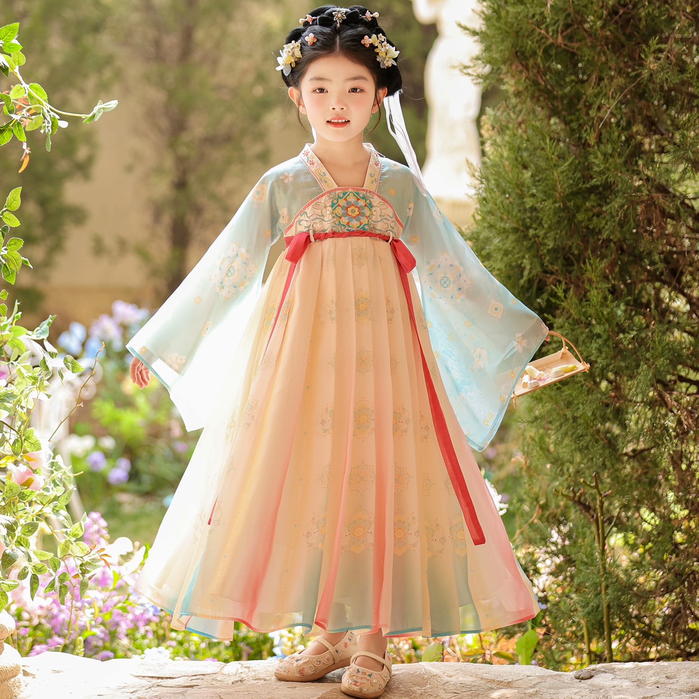中秋节汉服女童秋季高端儿童古装2026超仙襦裙中国风仙女宝宝唐装