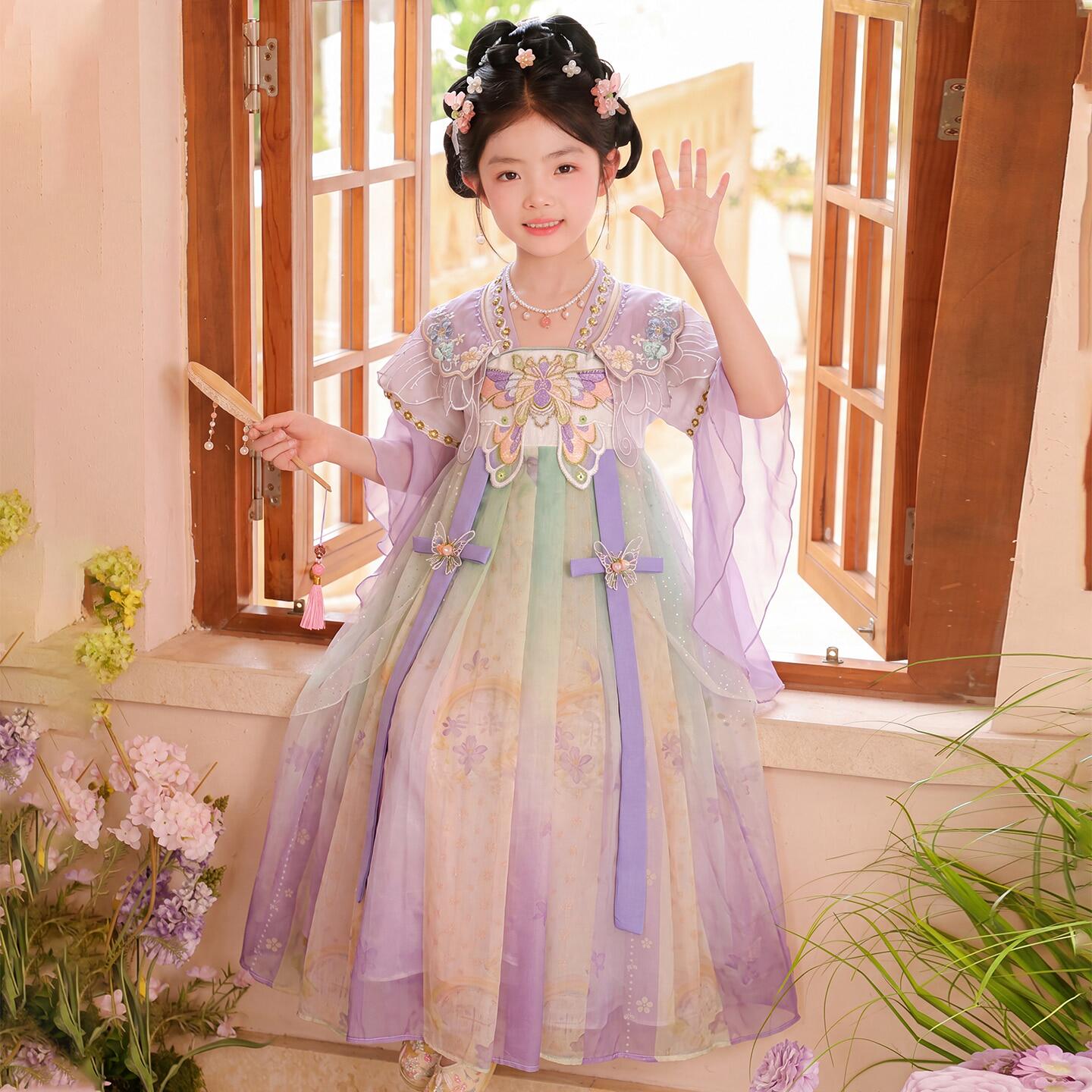 汉服女童夏季连衣裙2026新款儿童薄款公主裙古风超仙襦裙国风唐装图片