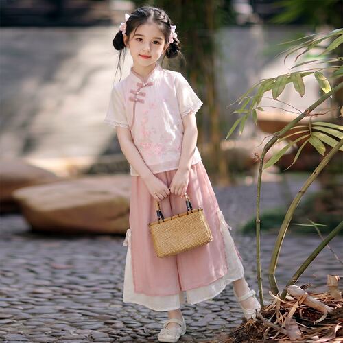 女童夏季汉服旗袍古装套装2026新款儿童新中式唐装小女孩国风夏装