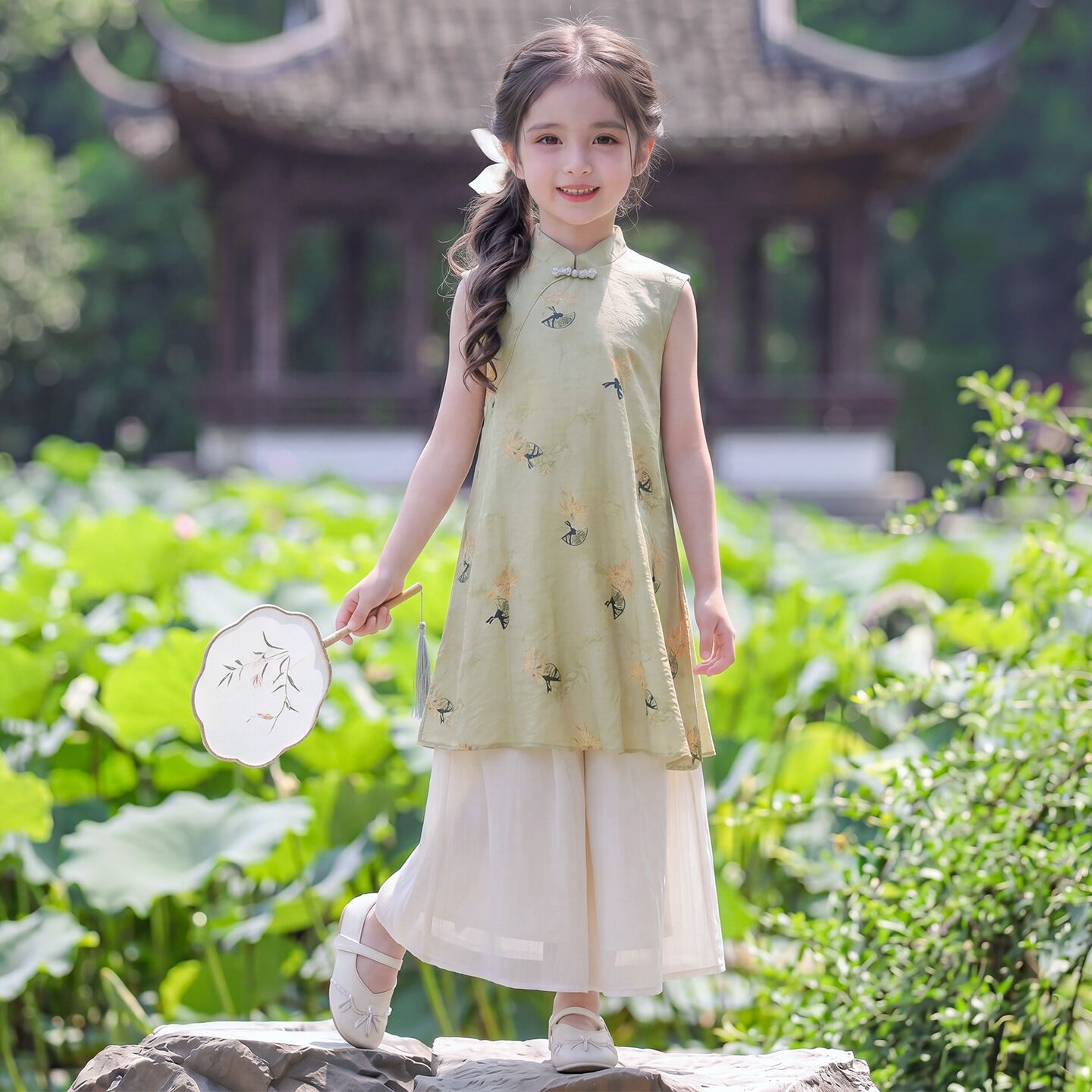 女童汉服夏季新中式改良旗袍套装2026新款小女孩超仙国风儿童古装