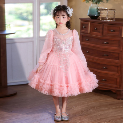 儿童礼服高端公主裙女童晚礼服生日宴会花童婚礼钢琴主持人演出服