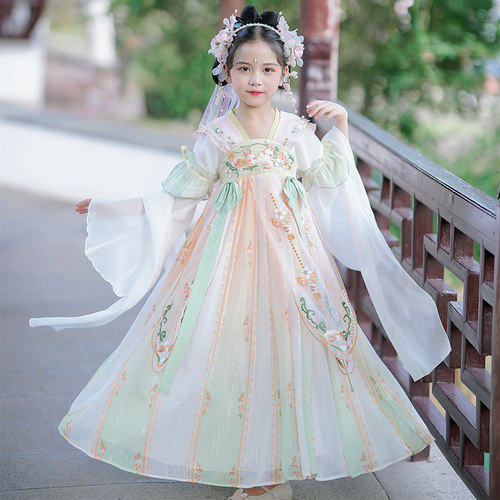 汉服女童春季2026新款古风超仙连衣裙春秋儿童中国风古装汉服裙子