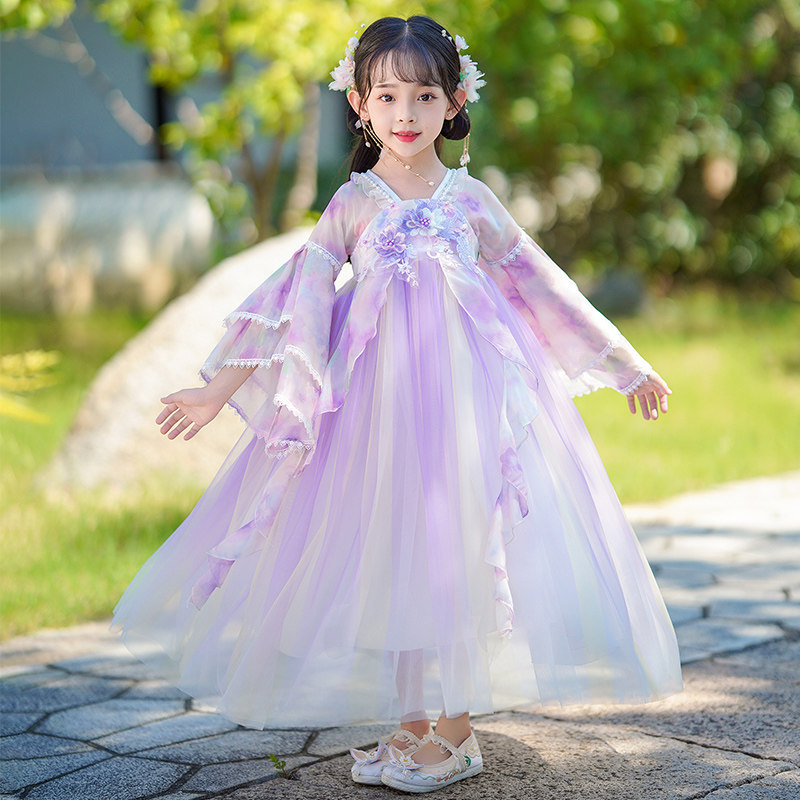 汉服女童2026新款春季儿童古风古装女孩公主春秋中国风连衣裙襦裙