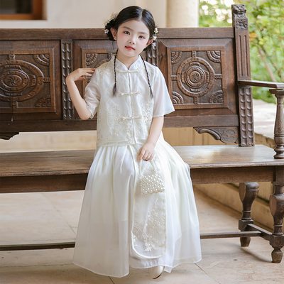 汉服女童2025新款春秋古装两件套儿童新中式旗袍日常可穿套装夏季