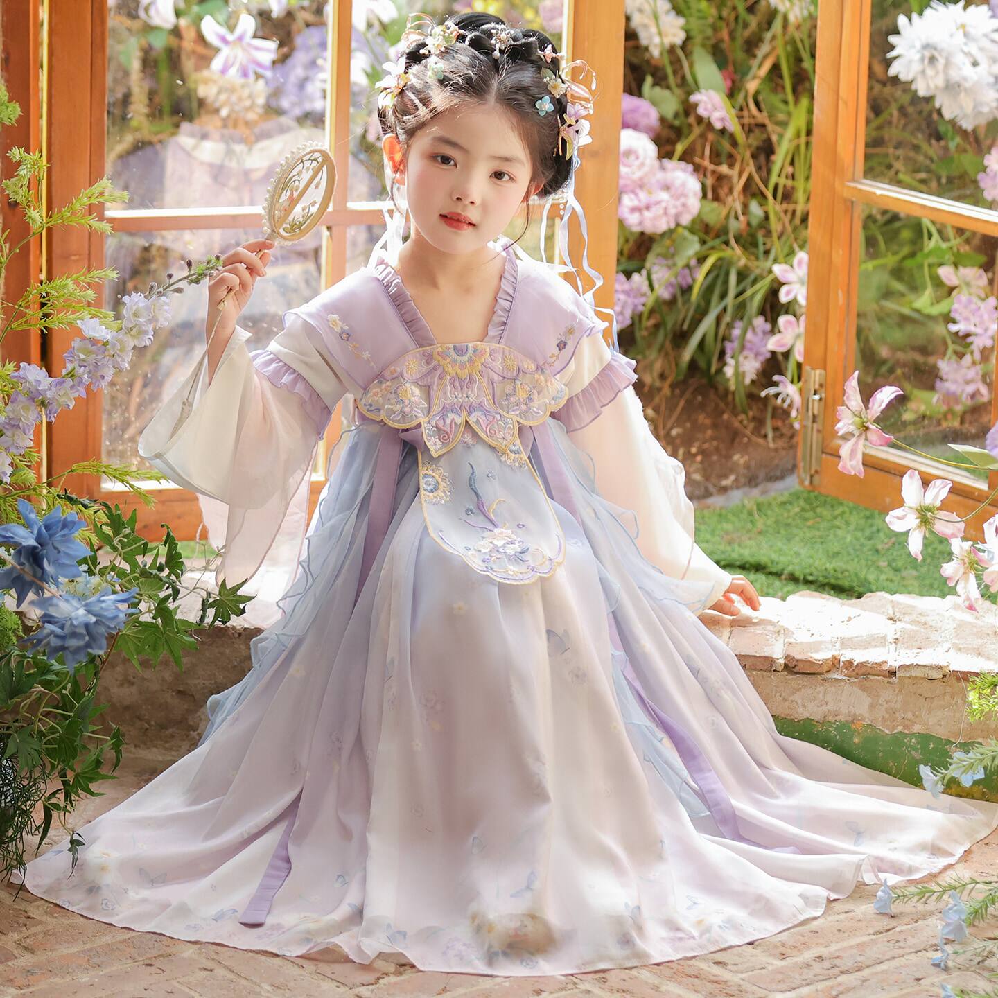 汉服女童春季连衣裙2026新款小女孩古风超仙唐装儿童春款国风古装