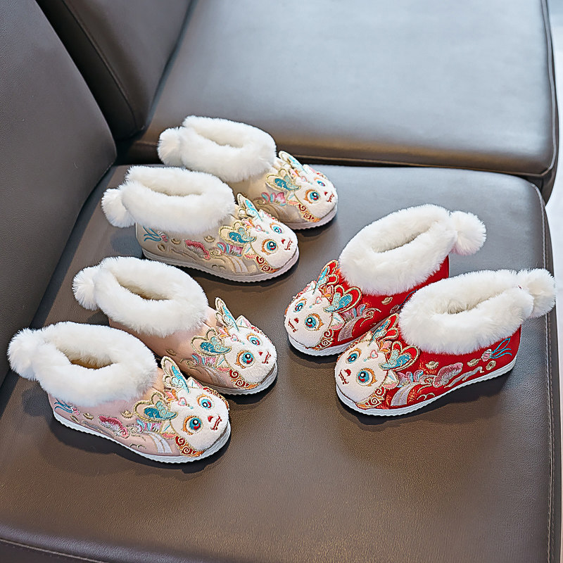 女童冬季汉服鞋子加绒儿童绣花鞋古风可爱宝宝公主鞋古装加厚棉靴,童鞋/婴儿鞋/亲子鞋,儿童汉服鞋,淘宝优惠券,粉丝福利购,淘宝优惠卷