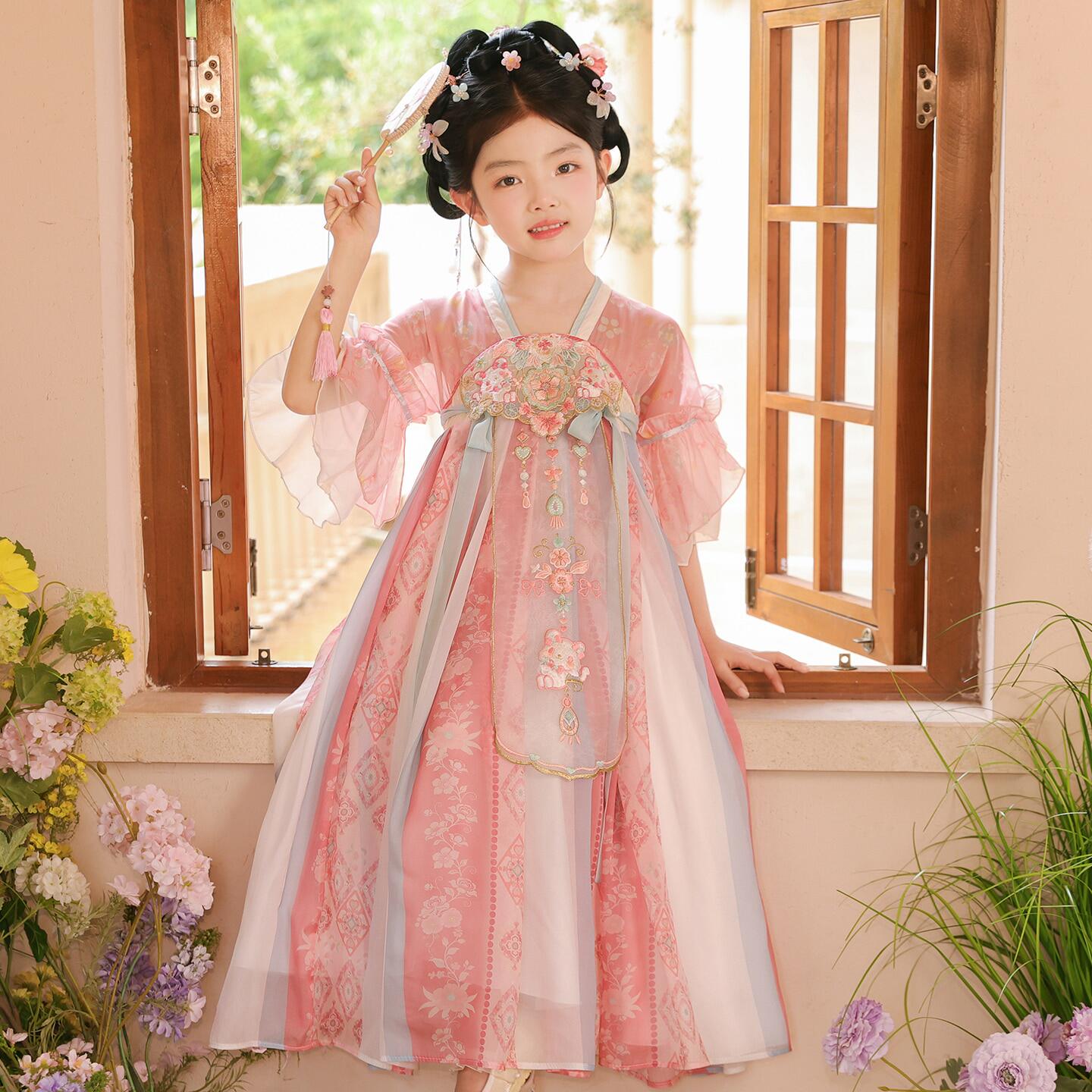汉服女童夏季2026新款国风仙气襦裙女孩古装连衣裙儿童唐装公主裙