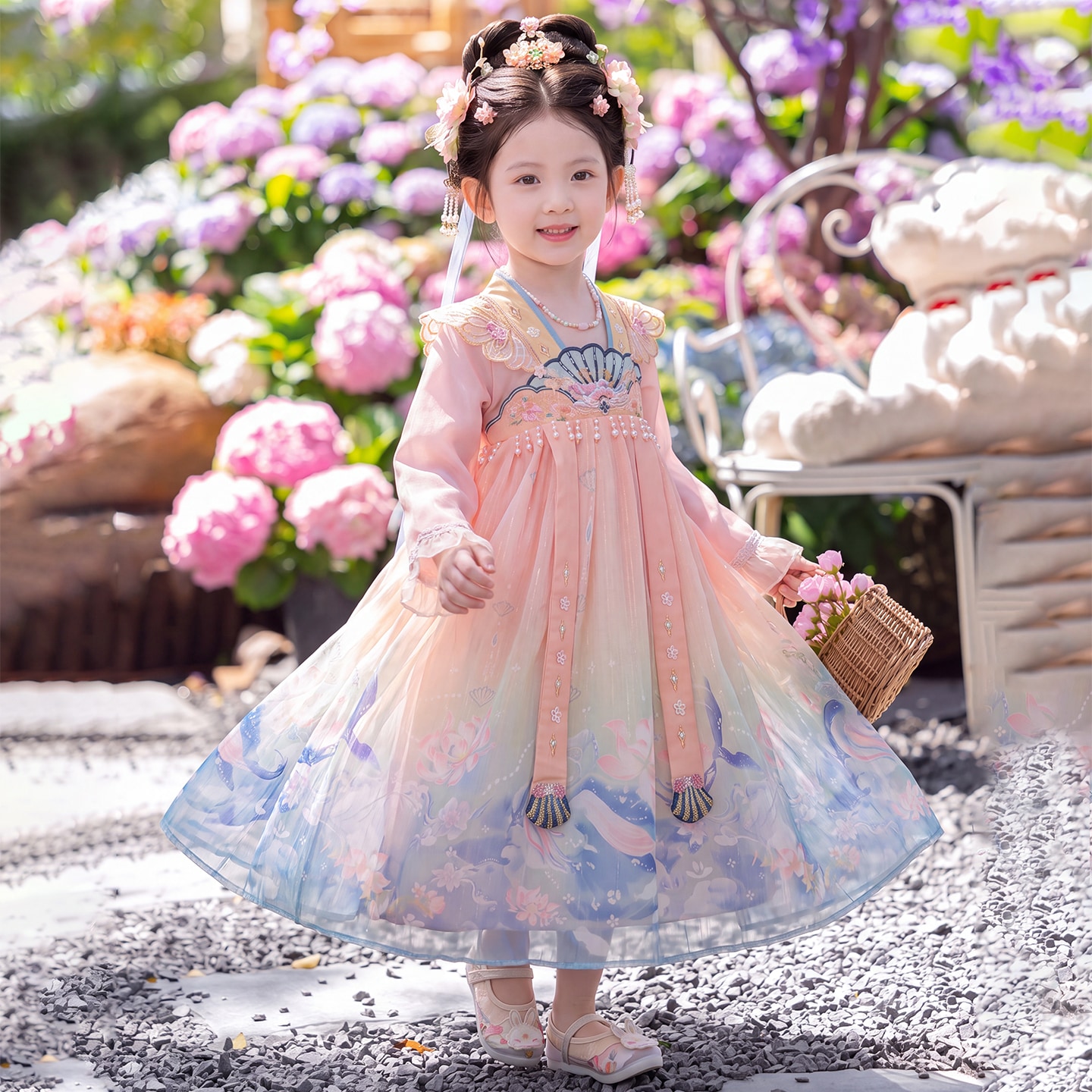 汉服女童2026新款唐装襦裙秋季儿童古风超仙古装秋款中国风连衣裙
