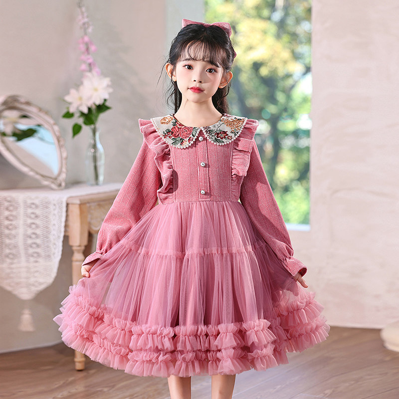 女童连衣裙秋冬2025新款洋气小女孩公主裙秋季儿童蓬蓬纱童装裙子