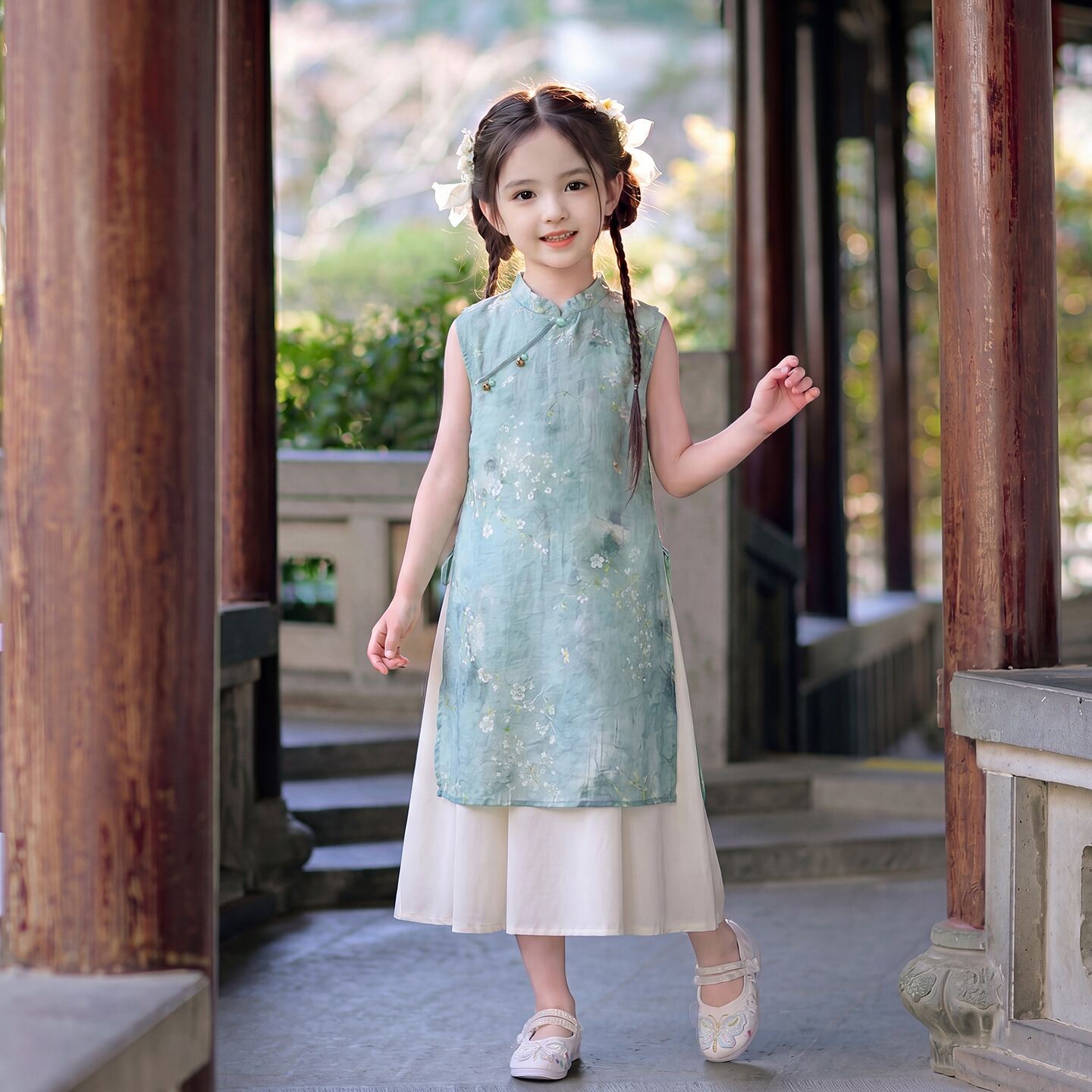 女童旗袍汉服连衣裙儿童国风新中式唐装裙子2026新款女孩夏季古装