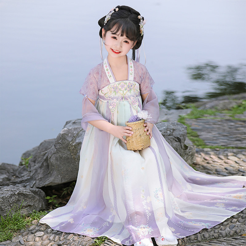 女童汉服夏款2026新款古风超仙连衣裙夏季儿童中国风古装裙子夏天图片