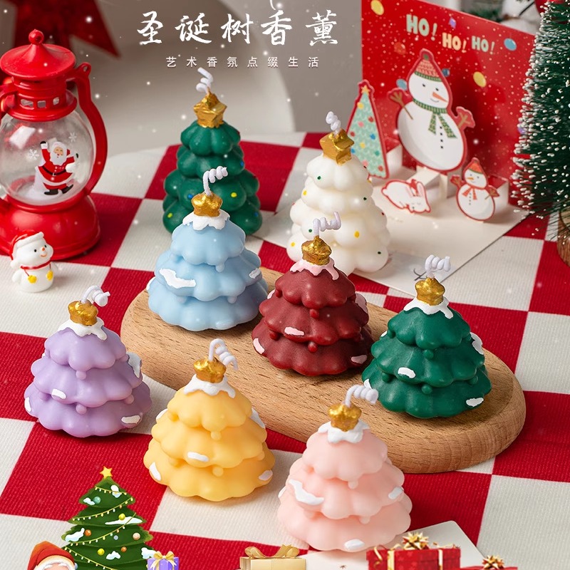圣诞香薰蜡烛圣诞树造型香氛伴礼