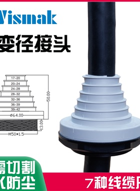 WISMAK可变直径橡胶机柜电缆接头多范围橡胶可切割KDB-M50-17-42