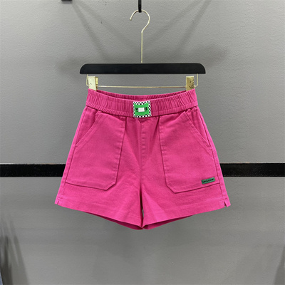 彩色休闲牛仔短裤女A字阔腿热裤