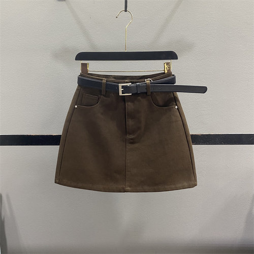 复古高腰牛仔半身裙女包臀短裙