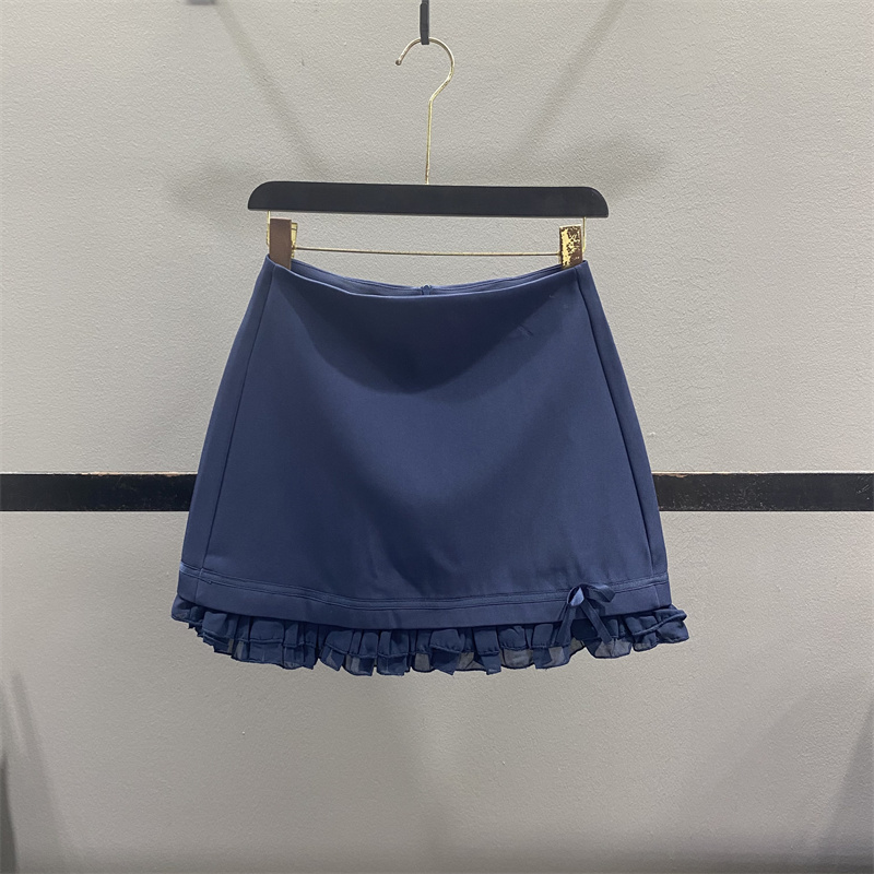 甜美蝴蝶结花边半身裙女包臀短裙