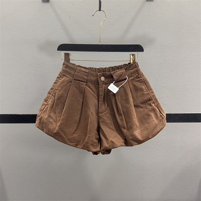 减龄高腰花苞牛仔短裤裙女阔腿裤