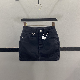 黑色牛仔半身裙女2026春夏新款 弹力显瘦小个子辣妹包臀裙A字短裙