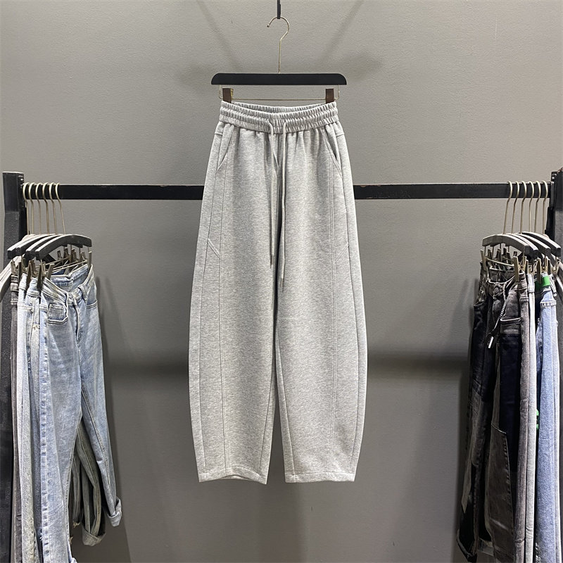 欧货灰色休闲弯刀卫裤女2026春季新款百搭宽松显瘦运动阔腿香蕉裤,女装/女士精品,休闲裤,淘宝优惠券,粉丝福利购,淘宝优惠卷