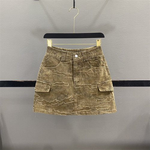 美式复古工装牛仔半身裙女短裙