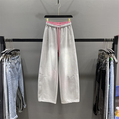 扎染弯刀卫裤女休闲阔腿香蕉裤