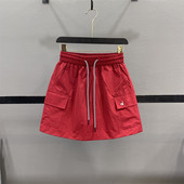 薄款 半身裙女夏季 速干工装 抽绳A字休闲运动短裙 清仓不退换