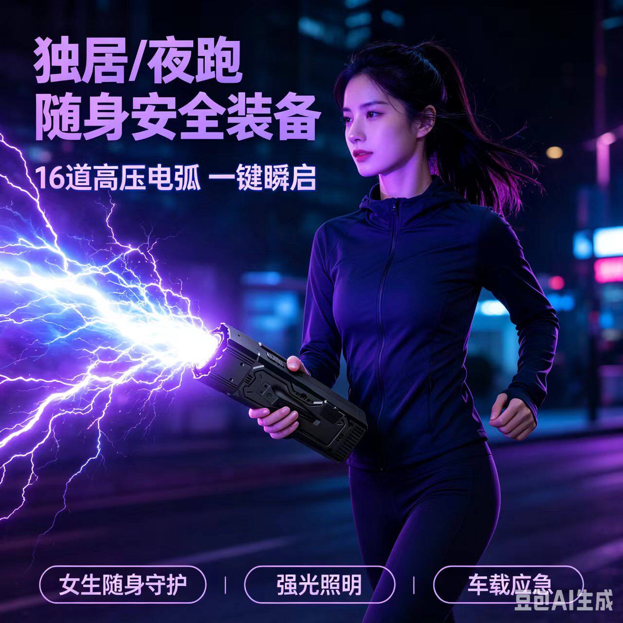 女生便携随身防狼报警器电辊