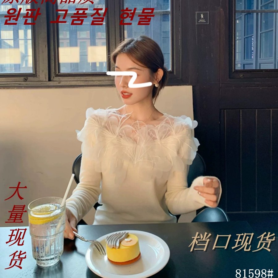 27 ONLINESTORE法式网纱上衣设计感温柔风2025秋季新款打底衫