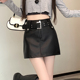 黑色A字裙短裙高腰半裙包臀裙裙子裤 皮裙半身裙女秋装 2025新款 裙