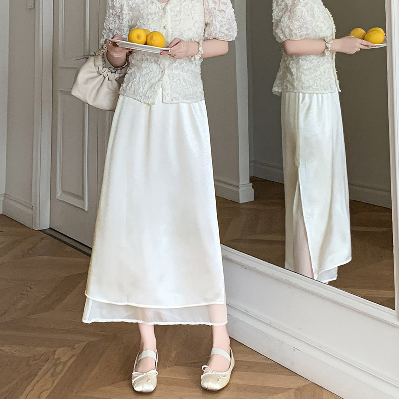 2026春夏醋酸法式缎面流光质感鱼尾a字秋新款高级感直筒半身裙女