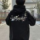 美式 纯棉上衣 高街花卉刺绣连帽卫衣男装 春秋hiphop宽松休闲情侣装