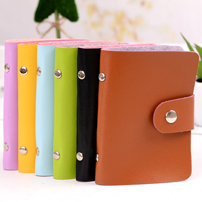 E029多卡位防消磁银行卡包仿皮简约卡套皮质搭扣证件包卡片包卡夹