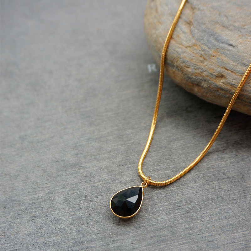 小水滴~钛钢项链chorker不掉色高级感锁骨链蛇链可戴洗澡不褪色