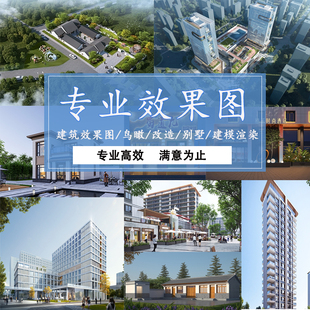 3D效果图制作鸟瞰图别墅室外门头改造庭院建筑全景动画建模渲染