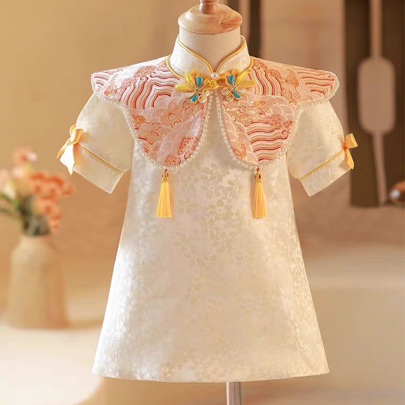 中式周岁礼服女宝2024新款儿童