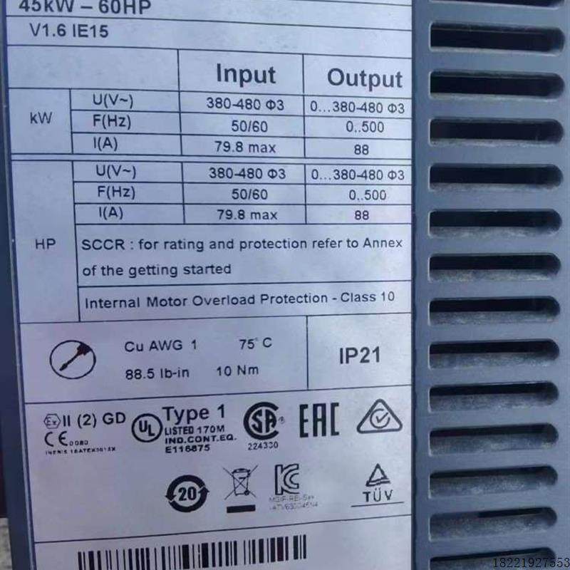 议价施耐德变频器ATV630D45N4,45KW,成色好,功能好