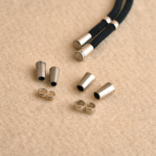 孔2.5/3mm/S925纯银泰银复古珠宝绳收尾扣8字调节扣套扣文玩配饰