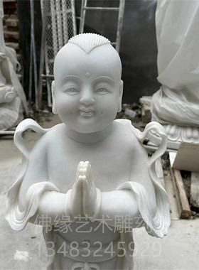 汉白玉石雕龙女 善财童子 金童玉女 观音菩萨 地藏王寺庙佛像供奉